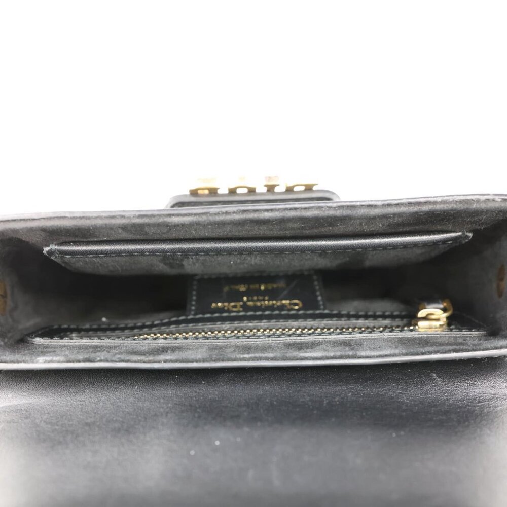 Christian Dior  D Fence Small Calfskin Leather Saddle Bag Black - Picture 13 of 15